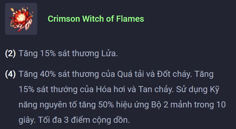 1 Crimson Witch of Flames (4 món)