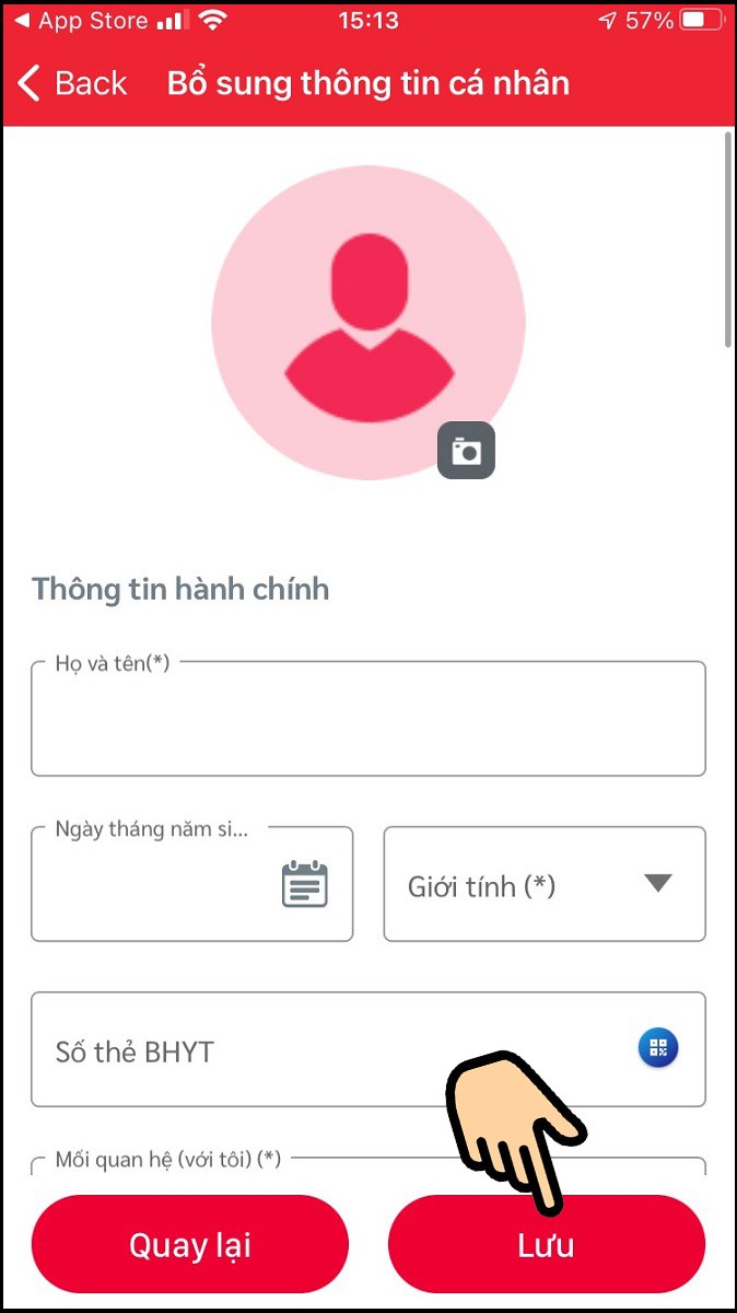 Điền Thông tin hành chính, bấm Lưu để hoàn thiện hồ sơ cá nhân Điền Thông tin hành chính, bấm Lưu để hoàn thiện hồ sơ cá nhân