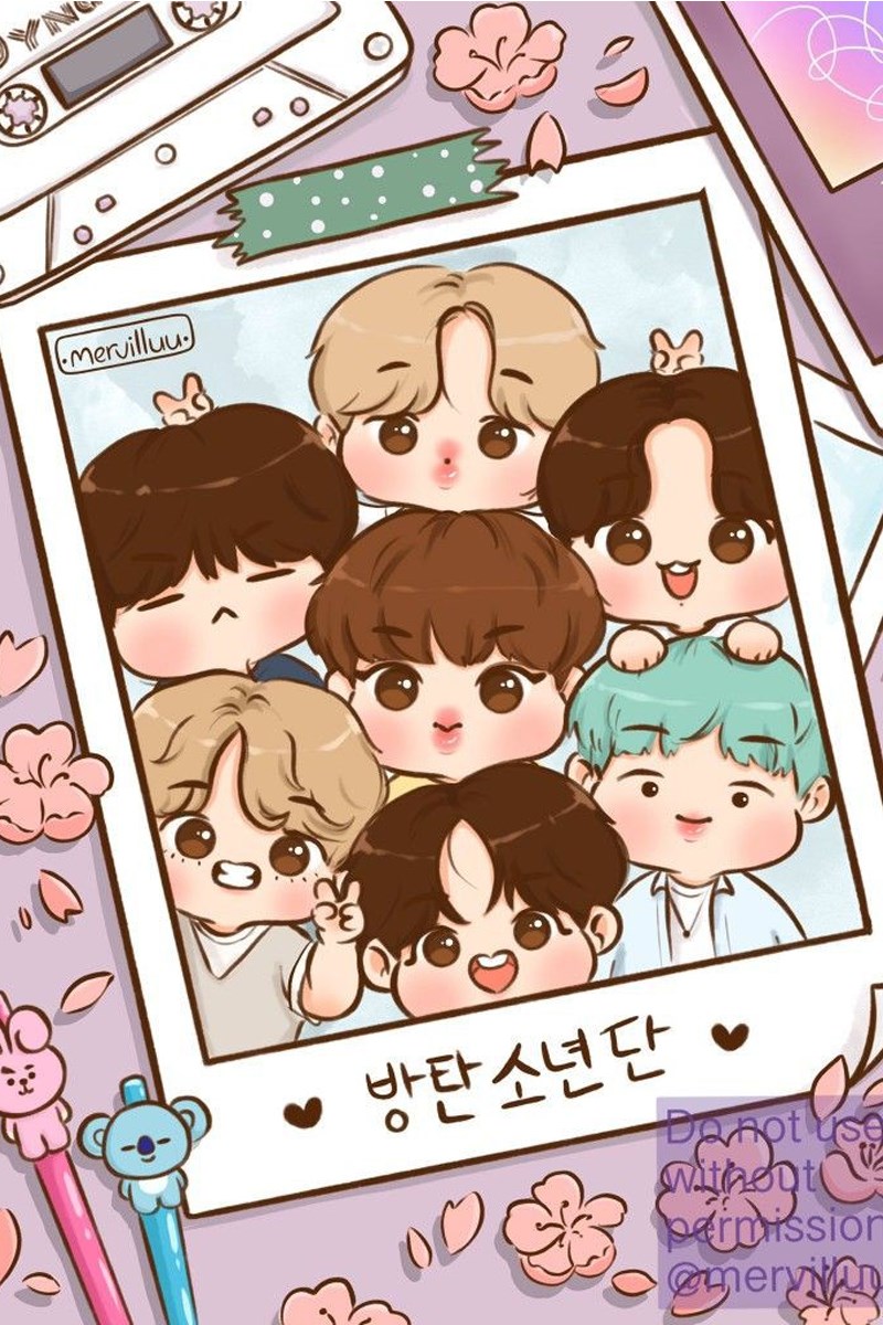 Chibi cả nhóm BTS - 2 Chibi cả nhóm BTS - 2