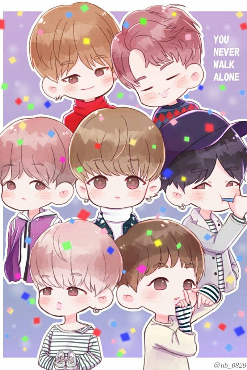 Chibi cả nhóm BTS - 3 Chibi cả nhóm BTS - 3