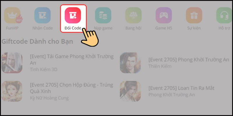 Sau đó bạn chọn Đổi Code Sau đó bạn chọn Đổi Code