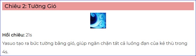 Chiêu 2: Tường Gió Chiêu 2: Tường Gió