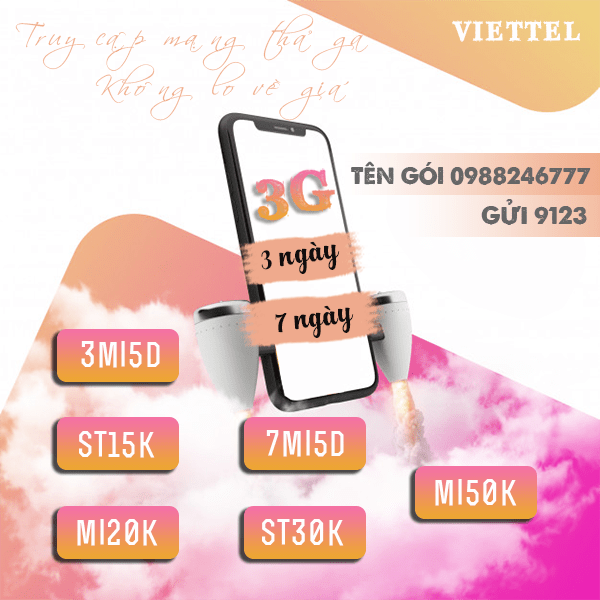 cac-goi-cuoc-3g-viettel-theo-ngay Thông tin các gói cước 3g Viettel theo ngày sử dụng 24h