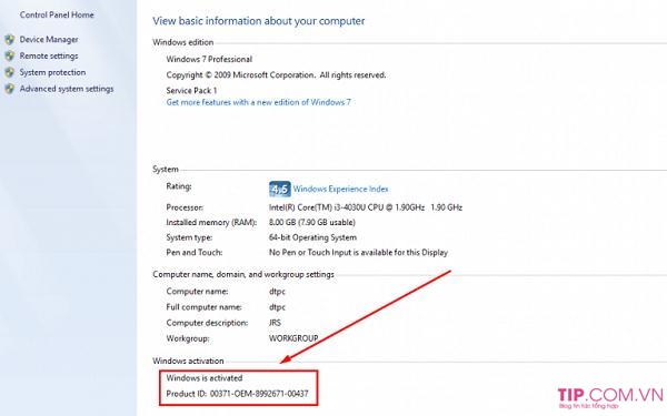 Cách kiểm tra active win 7 đã kích hoạt vĩnh viễn chưa