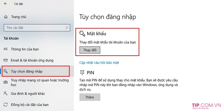 Cách cài đặt mật khẩu cho máy tính