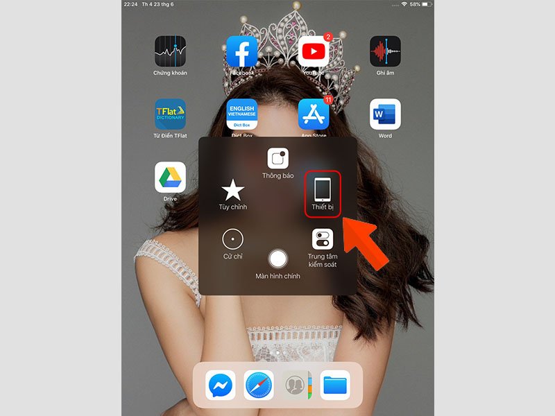 Vào thiết bị