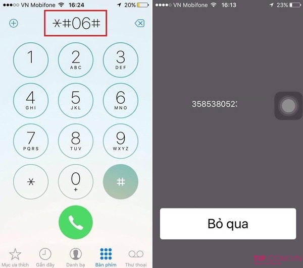 Cách check IMEI iPhone