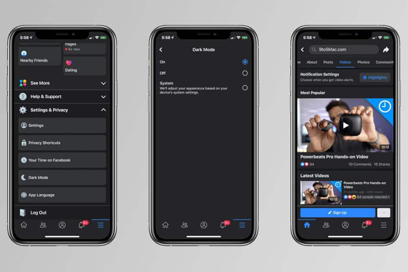 Chế độ Dark Mode