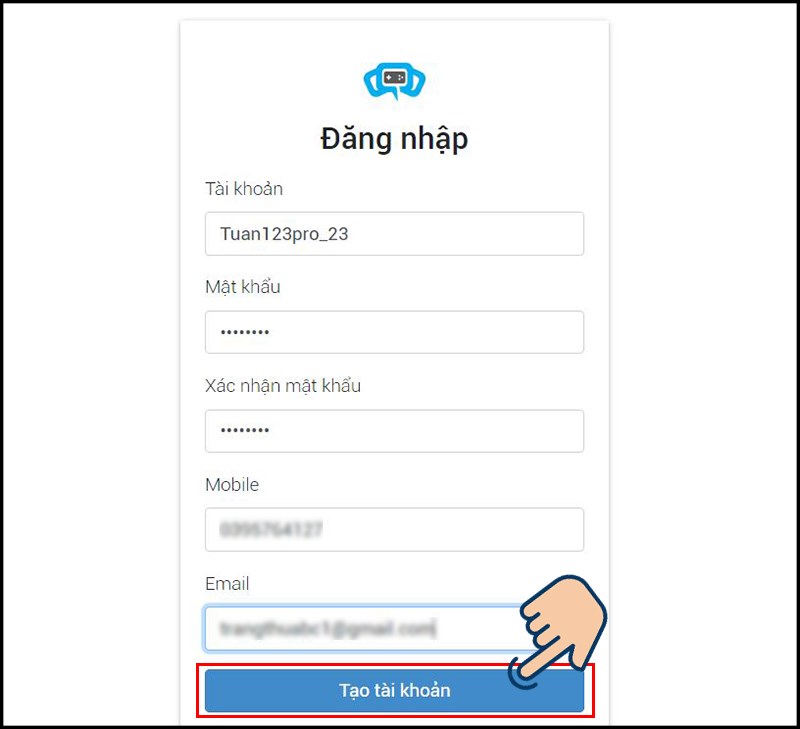 cach-dang-ky-va-tao-tai-khoan-dot-kich-2020-tu-vtc-online-don3-800x729-1 Điền thông tin Tài khoản và nhấn tạo tài khoản