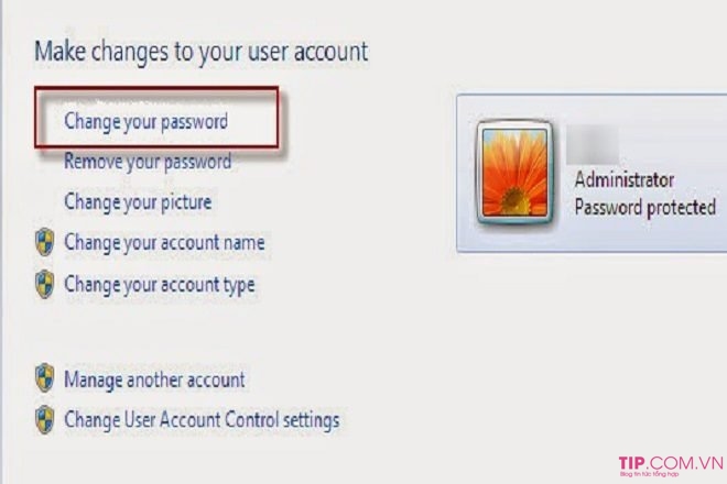 Cách đổi mật khẩu máy tính