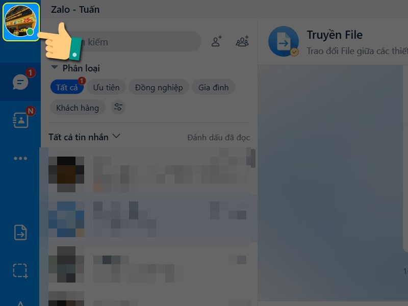 Chọn vào ảnh đại diện Chọn vào ảnh đại diện