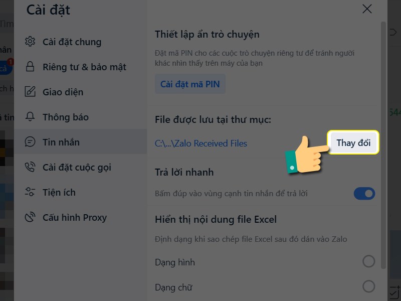 Thay đổi thư mục Thay đổi thư mục