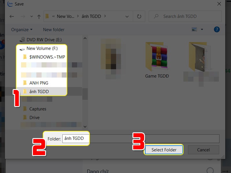 Chọn thư mục lưu file Chọn thư mục lưu file
