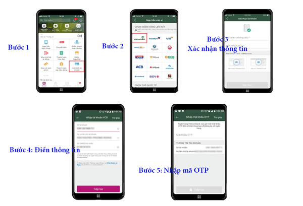 Cách liên kết MoMo với tài khoản ngân hàng Vietcombank