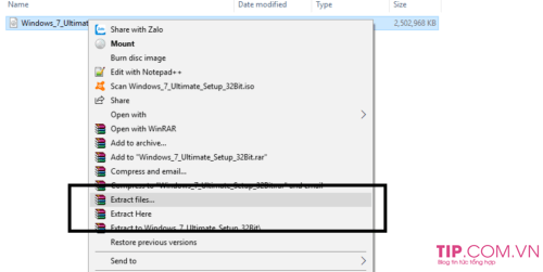 Cách mở file iso