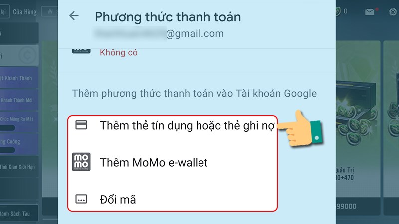 Chọn phương thức thanh toán Chọn phương thức thanh toán