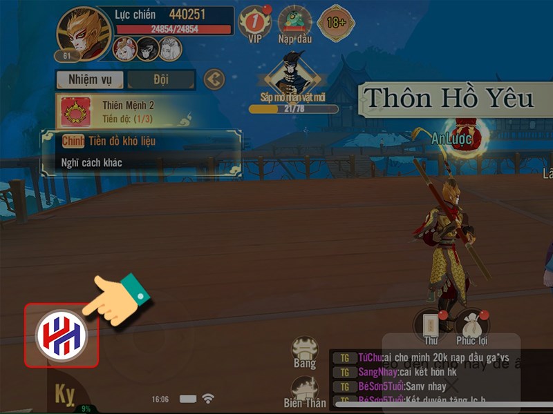 Nhấn vào file Avatar HHgame Nhấn vào file Avatar HHgame