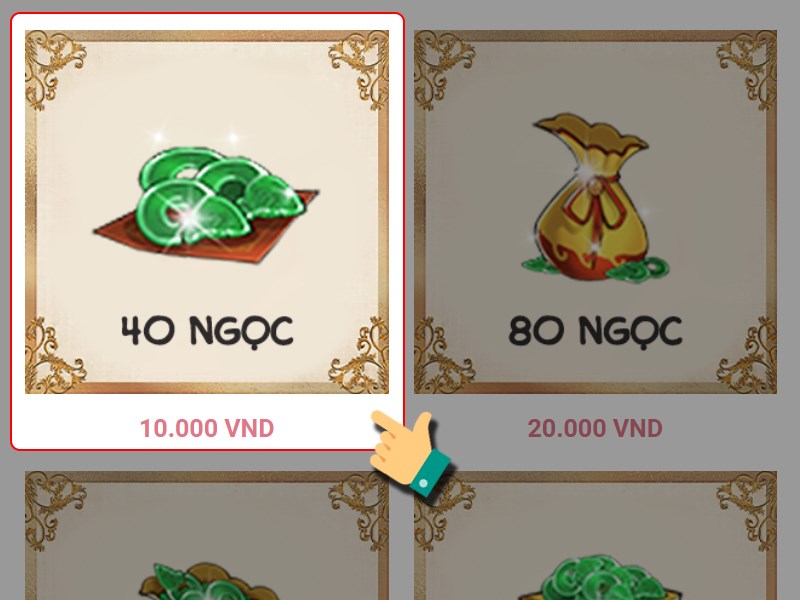 Chọn gói nạp Chọn gói nạp