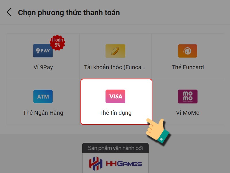 Thanh toán bằng tín dụng Thanh toán bằng tín dụng
