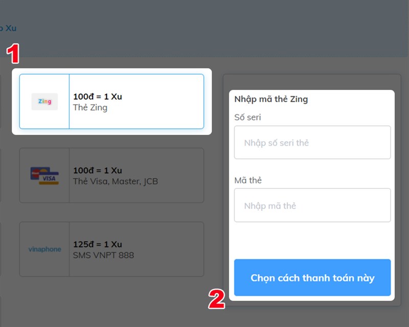 cach-nap-the-gunny-mobi-vng-tren-zingpay-an-toan-nhat-7-800x640-1 Chọn cách thức thanh toán.