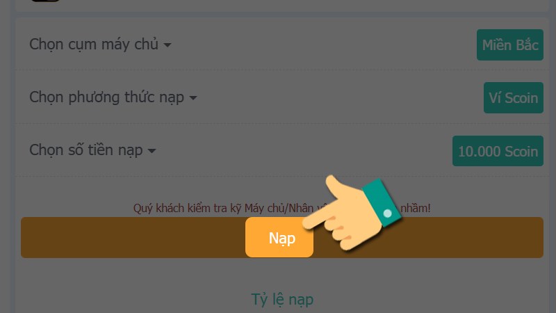 Xác nhận nạp tiền Xác nhận nạp tiền