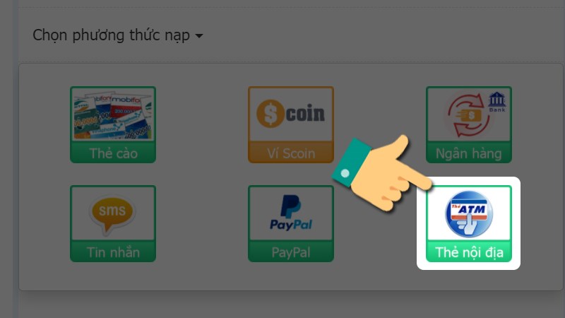 Chọn Thẻ nội địa Chọn Thẻ nội địa