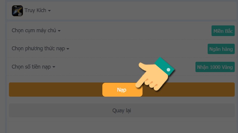Nhấn vào Nạp Nhấn vào Nạp