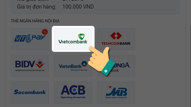 Chọn ngân hàng Chọn ngân hàng