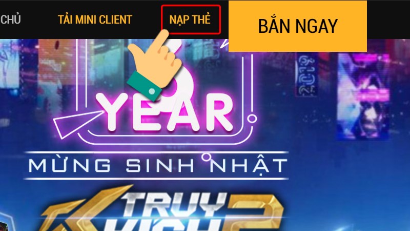 Nhấn Nạp thẻ Nhấn Nạp thẻ