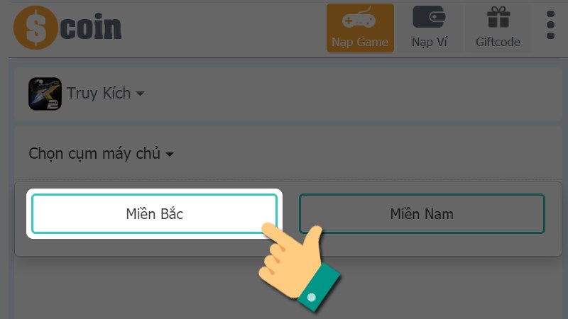 Chọn cụm máy chủ Chọn cụm máy chủ