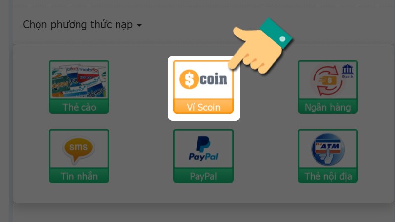 Chọn ví Scoin Chọn ví Scoin