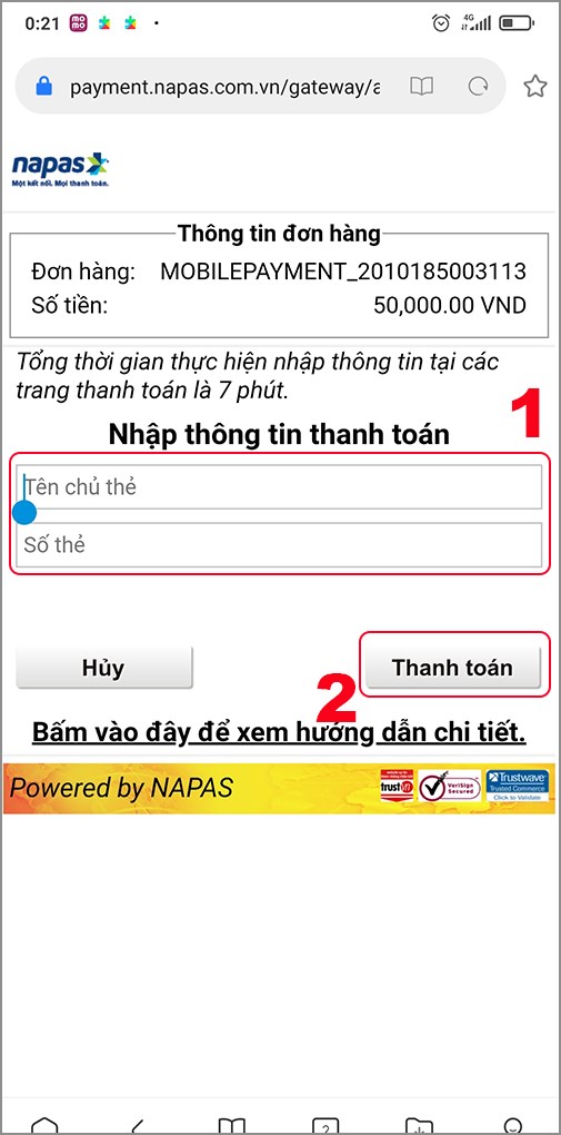 Thanh toán bằng thẻ ATM Thanh toán bằng thẻ ATM