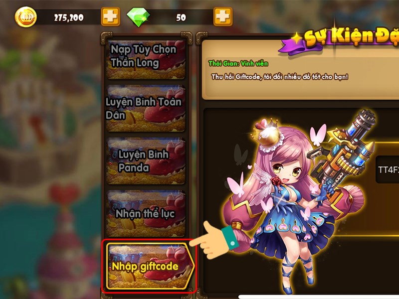 Chọn Nhập Giftcode Chọn Nhập Giftcode
