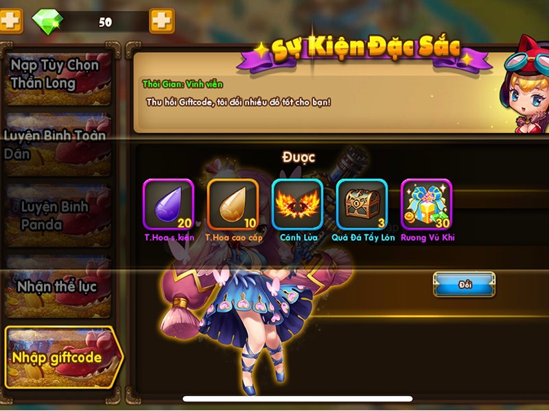 Đổi code nhận quà trong Gun Gun Mobile thành công Đổi code nhận quà trong GunGun Mobile thành công