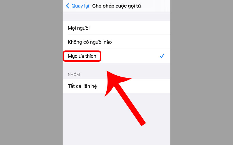Chọn danh bạ theo ý muốn của bạn