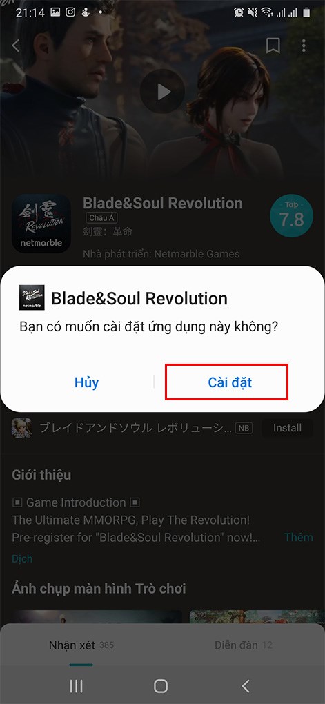 cach-tai-va-cai-dat-blade-soul-mobile-cho-dien-thoai-android-5-471x1020-1 Cài đặt Blade&Soul Revolution. Bấm Cài đặt và chờ tiến trình cài đặt hoàn tất.