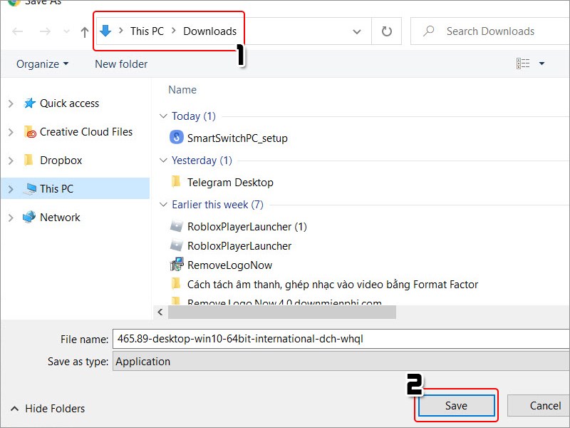 Chọn thư mục lưu Chọn thư mục lưu