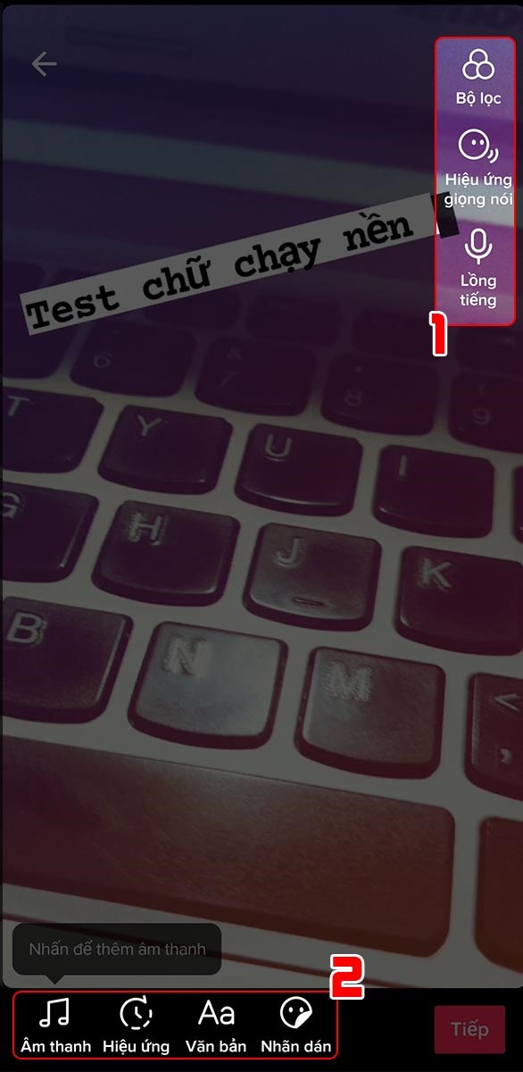 Thêm hiệu ứng, chữ, Sticker Thêm hiệu ứng, chữ, Sticker