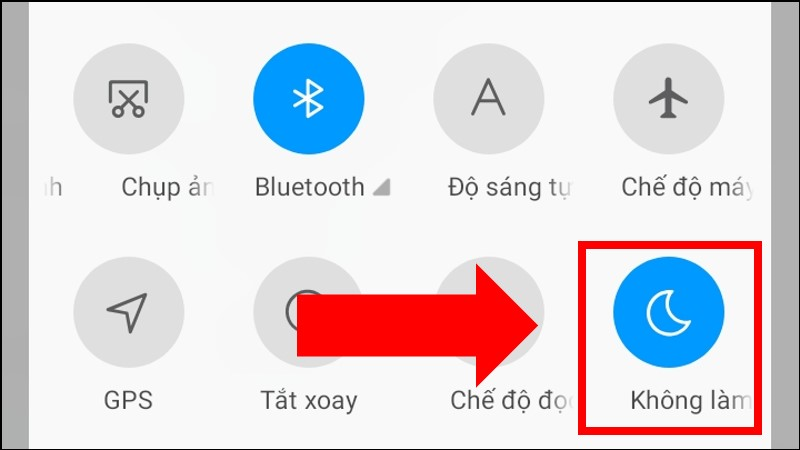 Tìm chọn chế độ Không làm phiền (Hình mặt trăng khuyết)