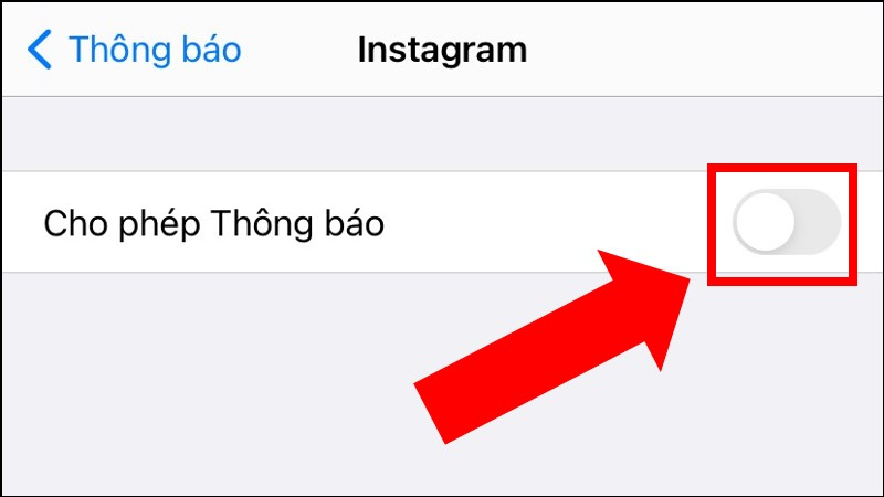 Tắt tùy chọn Cho phép Thông báo