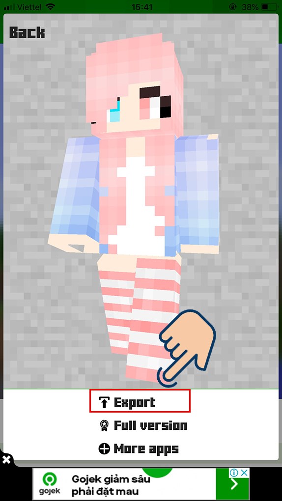 cach-thay-doi-skin-minecraft-pe-tren-dien-thoai-don-gian8-574x1020-1 Lúc này bạn hãy chọn Export.