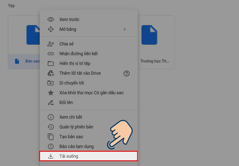 cach-xem-video-tai-file-tren-google-drive-bi-gioi-han-het4-800x558-1 click chuột phải vào bản sao mới tạo và chọn Tải xuống.