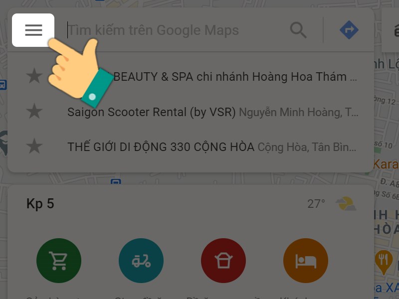 cach-xoa-dia-diem-va-lich-su-tim-kiem-tren-google-maps-don-1-800x600-1-1 Chọn biểu tượng 3 gạch ngang ở góc trái màn hình.