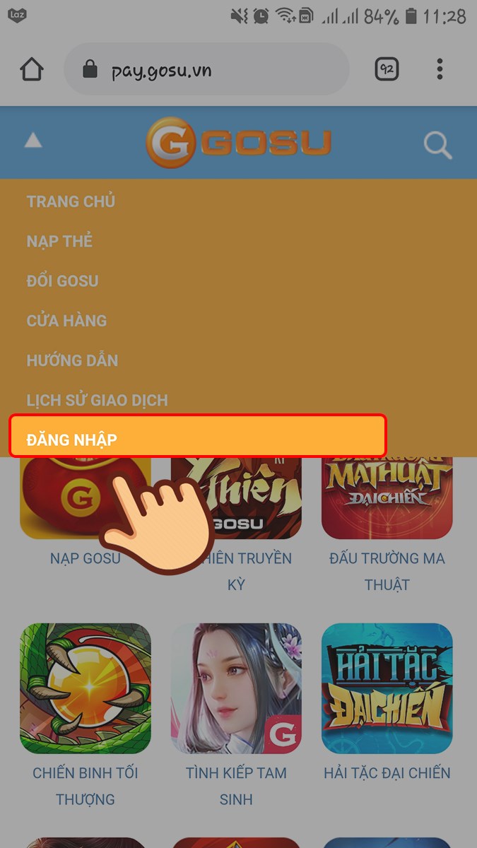 Chọn Đăng nhập Chọn Đăng nhập