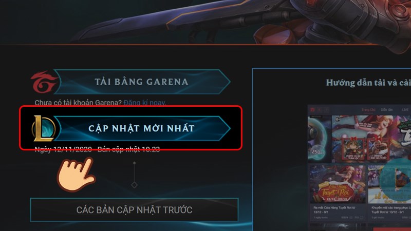 Truy cập trang web tải bản cập nhật Truy cập trang web tải bản cập nhật
