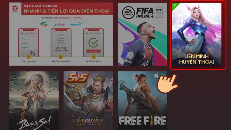 Vào mục game Liên Minh Huyền Thoại Vào mục game Liên Minh Huyền Thoại