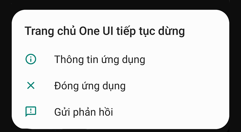 Biểu hiện lỗi UI hệ thống đã dừng