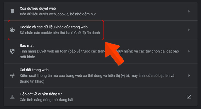 Xóa Cookie trên trình duyệt