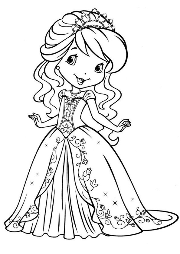 Tranh tô màu công chúa Chibi - 4 Tranh tô màu công chúa Chibi - 4