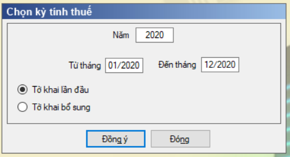 Chọn kỳ tính thuế TNCN để thực hiện quyết toán